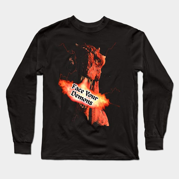 Face Your Demons Long Sleeve T-Shirt by MckinleyArt